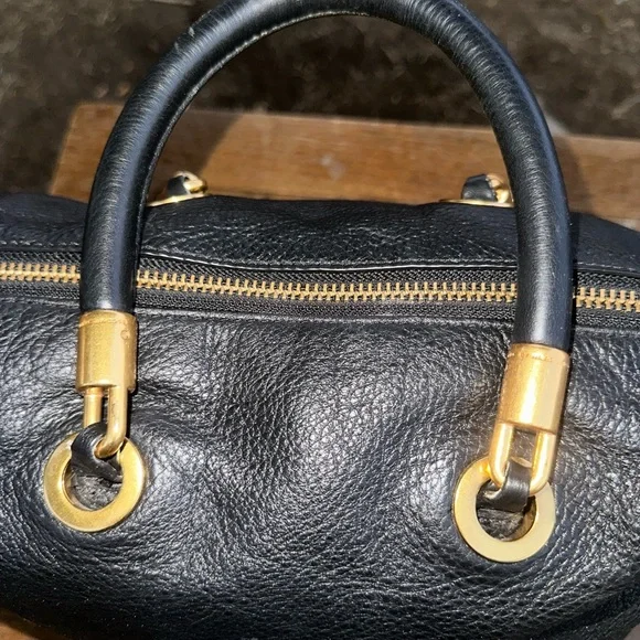 Marc By Marc Jacobs Black Satchel with Gold Accents - Picture 2 of 7